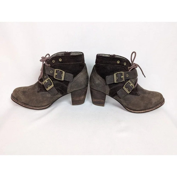 CAT Caterpillar 9 Briony Chunky Buckle Lace Up Ankle Boot Bootie Moto Waterproof - Picture 7 of 12